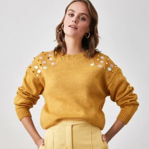 Yellow Knitwear Sweater